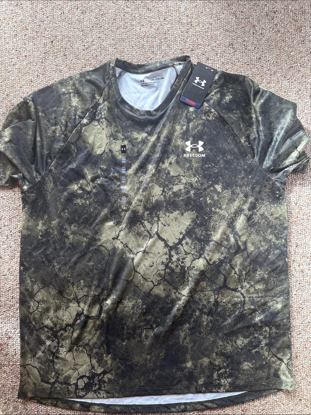 Under Armour Freedom Camo Short Sleeve Performance Tee - Olive Green/Black